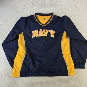 Champion US Navy Pullover Windbreaker Sz Lg Blue